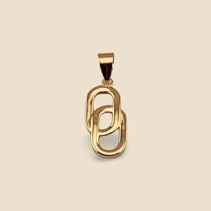 14k Real Yellow Gold Link Drop Pendant | Birthday Gift | Minimal Jewelry |
